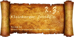 Kleinberger Zoltán névjegykártya